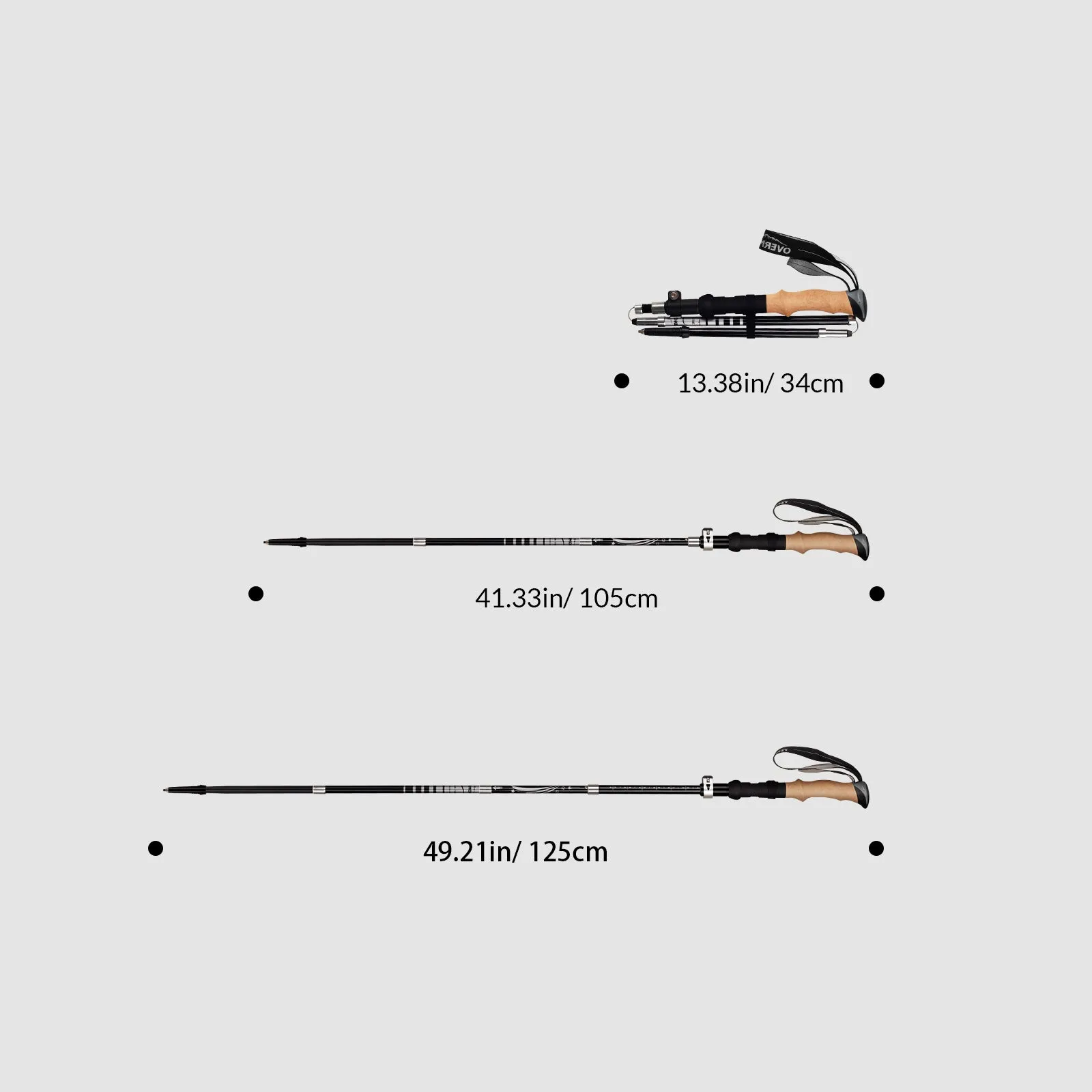 Overmont Aluminum Trekking Poles