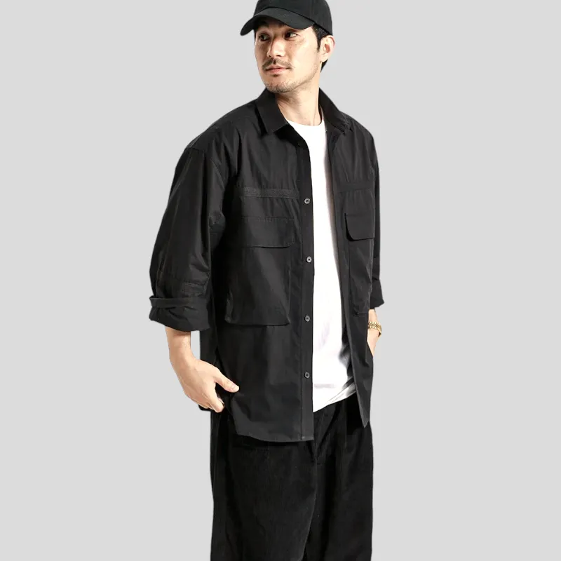 Oversized fit cargo pocket shirt