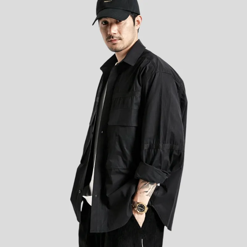 Oversized fit cargo pocket shirt