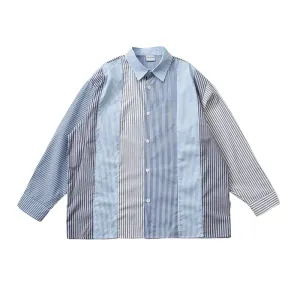 Oversized fit paneled mix color shirt