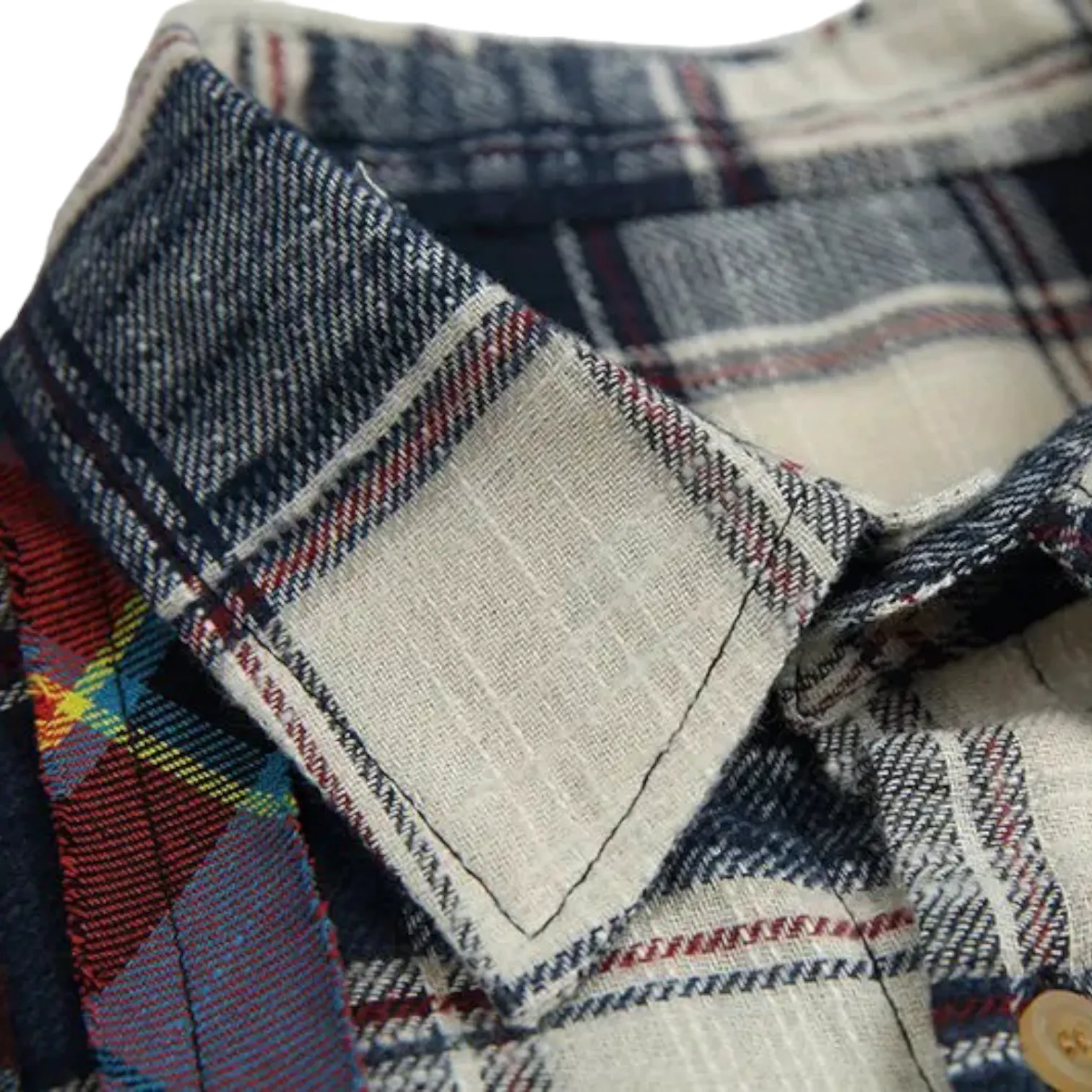 Oversized fit plaid shirt with contrast plaid strips