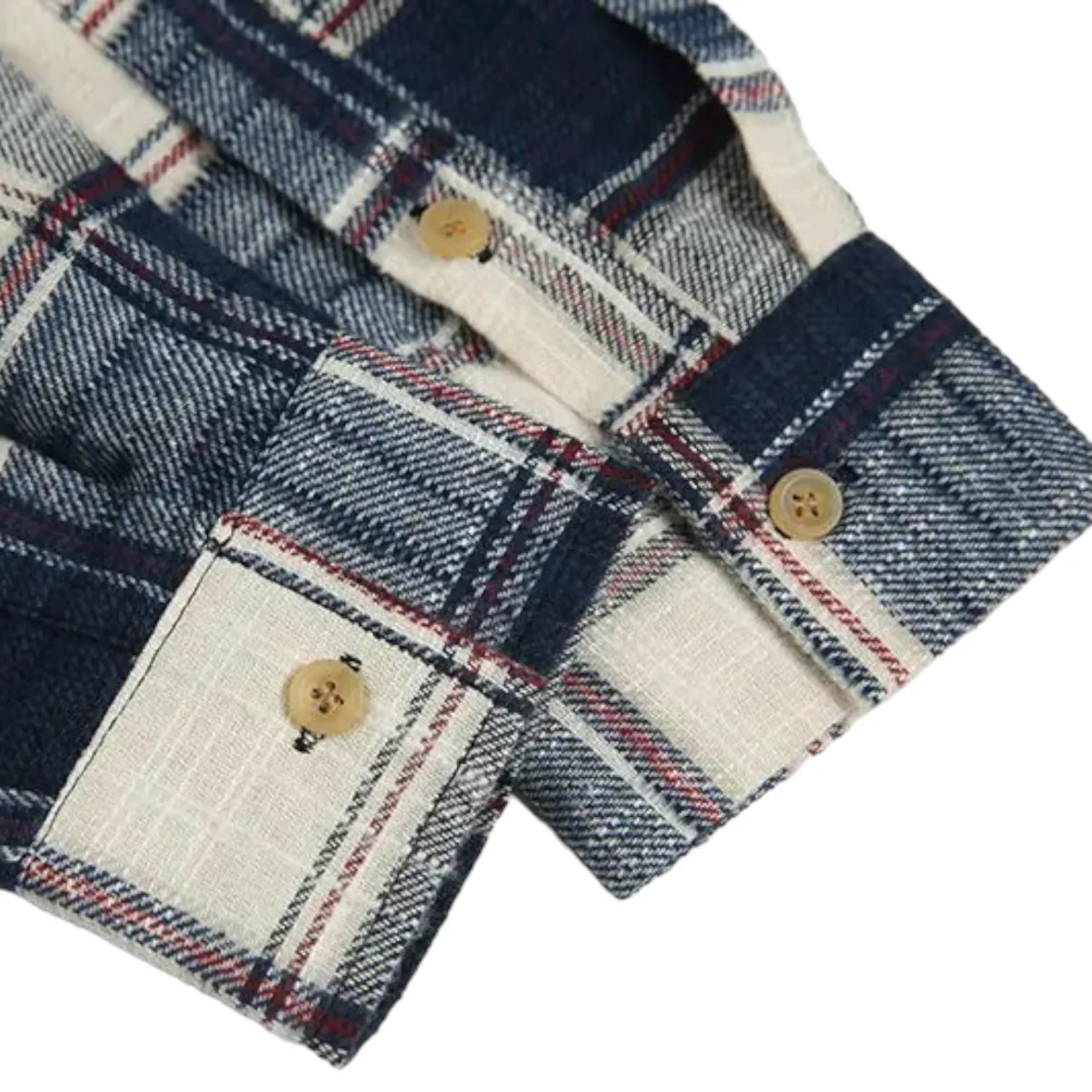 Oversized fit plaid shirt with contrast plaid strips