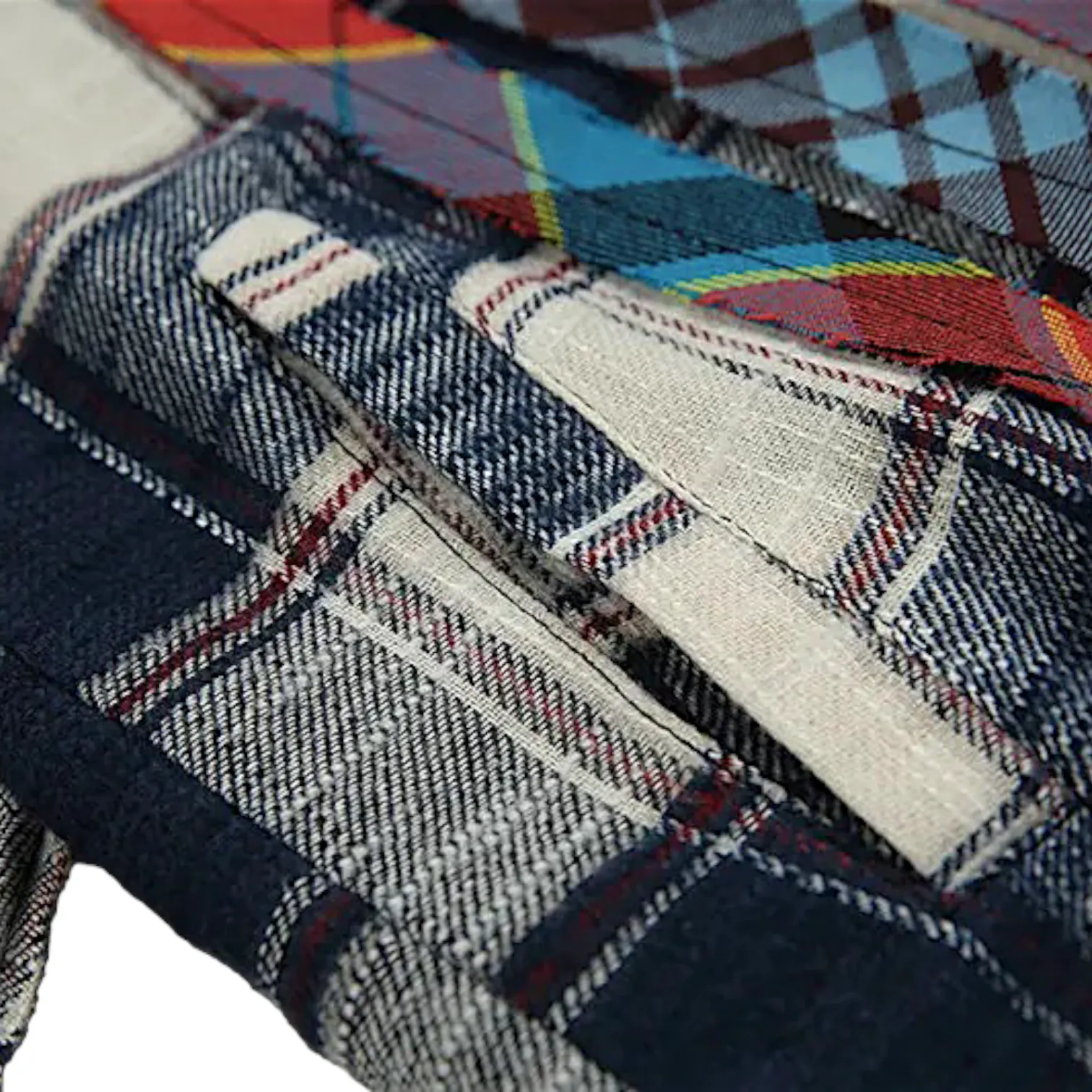 Oversized fit plaid shirt with contrast plaid strips