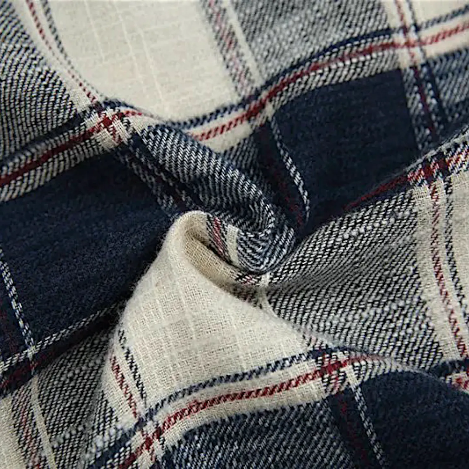 Oversized fit plaid shirt with contrast plaid strips