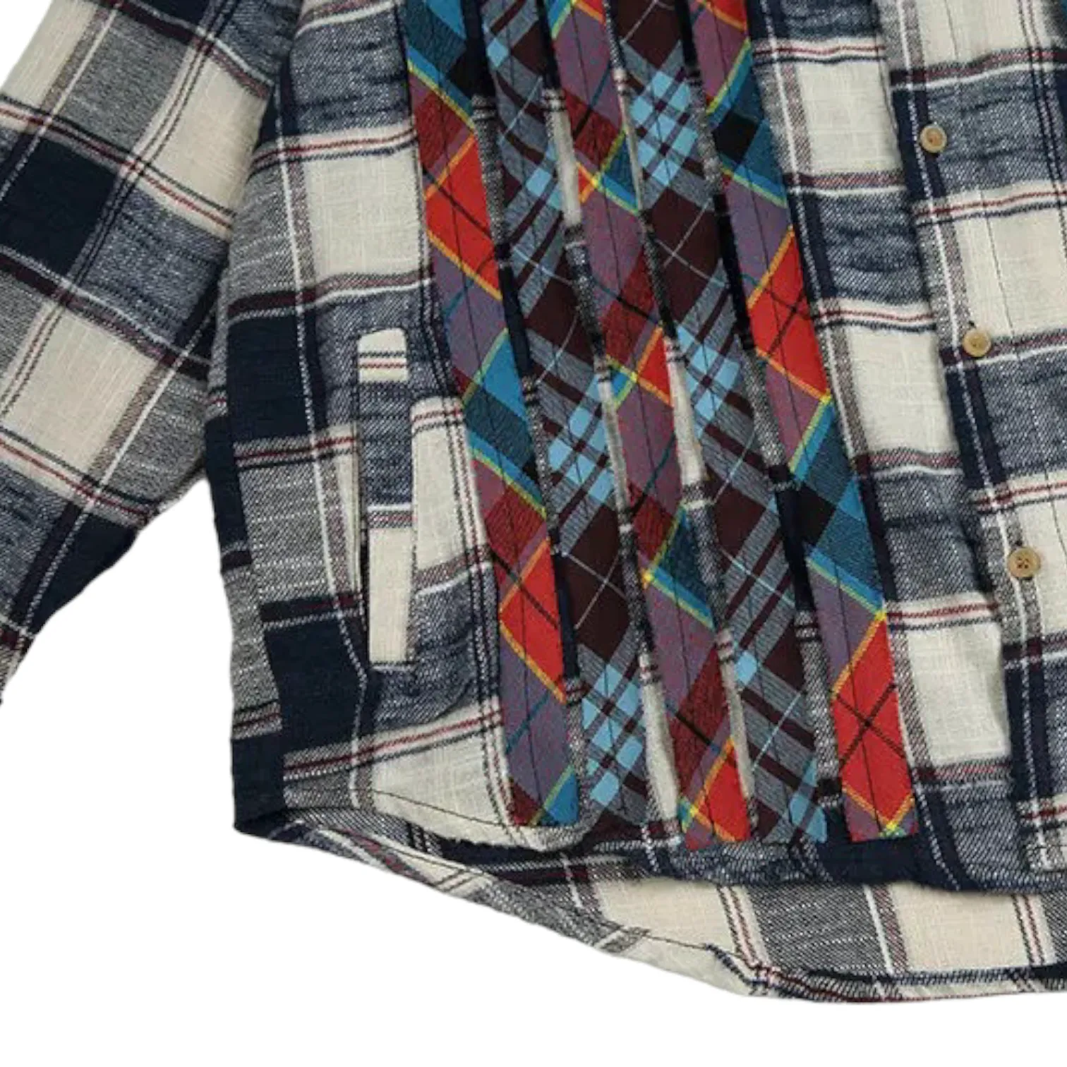 Oversized fit plaid shirt with contrast plaid strips