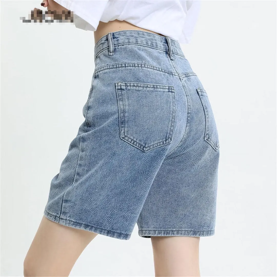 Ownwfeat Women's High Waisted Stretchy Denim Short Jean Shorts