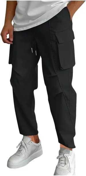 Pants for Men Mens Work Pants Black 32 Waist Pants Mens Extreme Motion Jeans Pants Men Men's Casual Autumn Denim Hip Hop Loose Work Long Trousers Jeans Pants Cargo Joggers Men Wide Leg