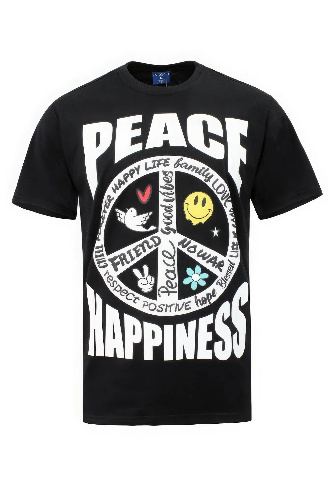 Peace Happiness Graphic T-shirts