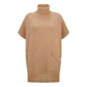 Piper Roll Neck Poncho Caramel
