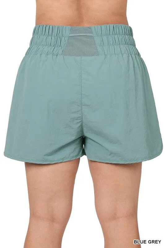 PLUS WINDBREAKER SMOCKED WAISTBAND RUNNING SHORTS