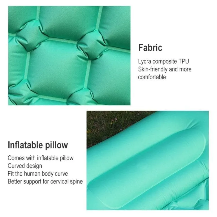 Portable Double Inflatable Camping Mattress with Foot Pump and Pillows - 195 x 119 x 16cm