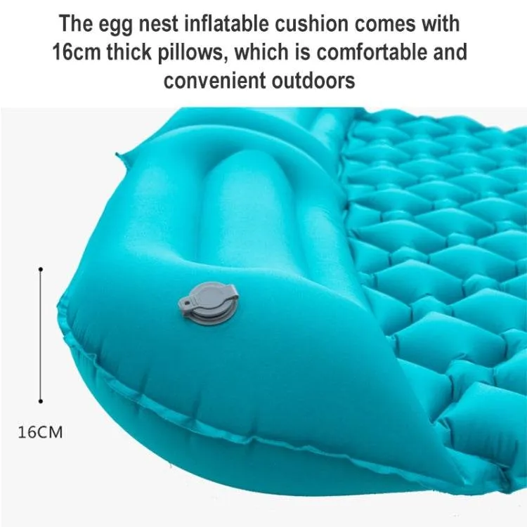 Portable Double Inflatable Camping Mattress with Foot Pump and Pillows - 195 x 119 x 16cm