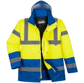 PORTWEST®  HI VIS TRAFFIC CONTROL JACKET YELLOW/ROYAL US466