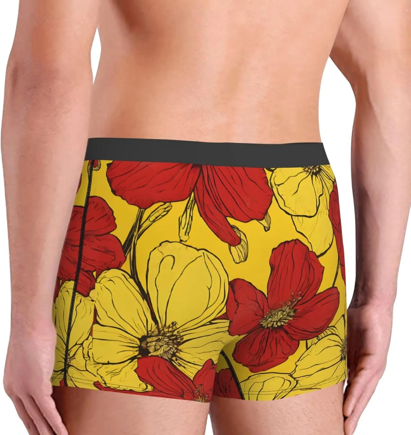 (Pretty Poppy Flowers) - Men'S Boxer Briefs, Breathable & Moisture-Wicking, Comfort Fit For All-Day Wear