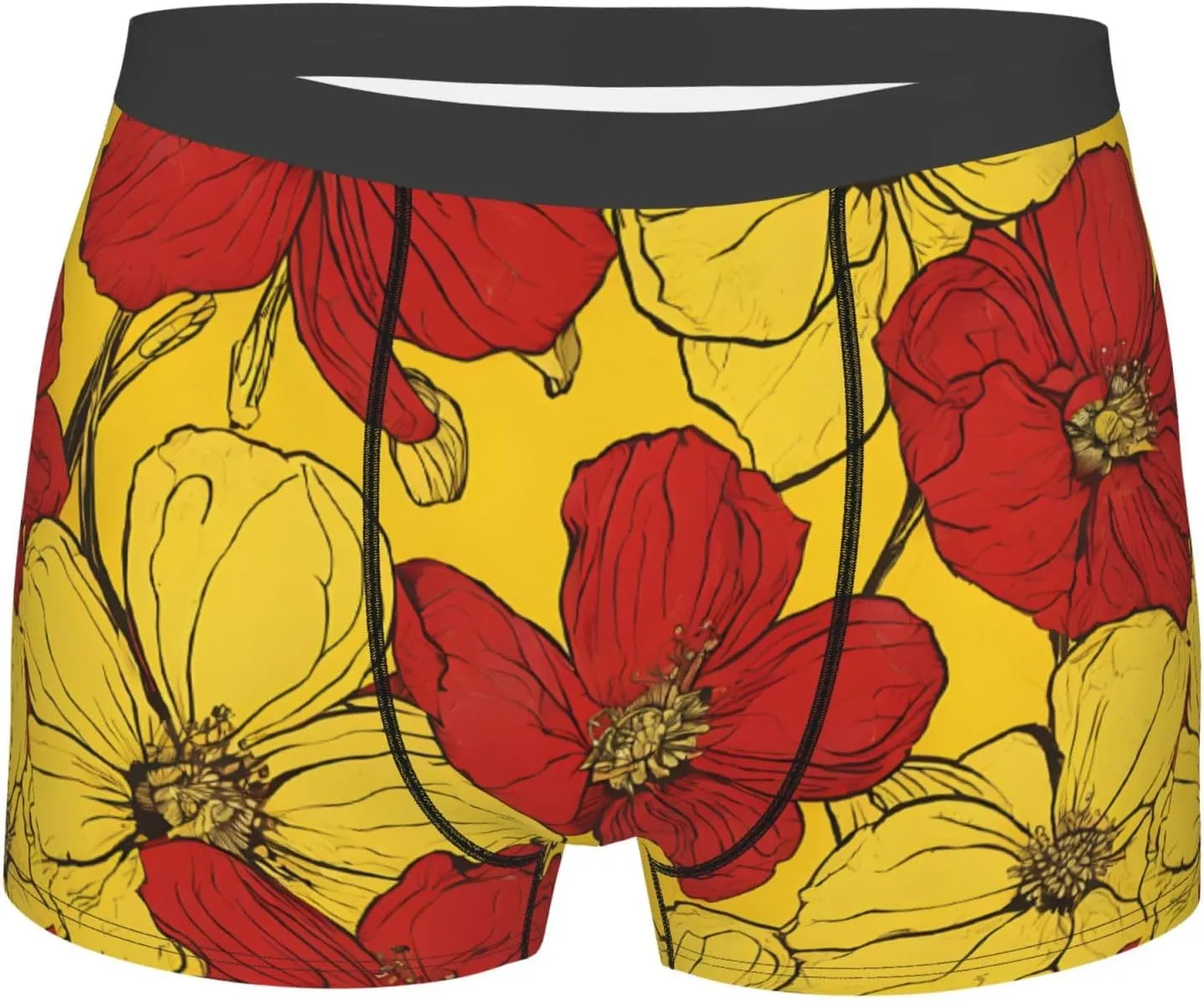 (Pretty Poppy Flowers) - Men'S Boxer Briefs, Breathable & Moisture-Wicking, Comfort Fit For All-Day Wear