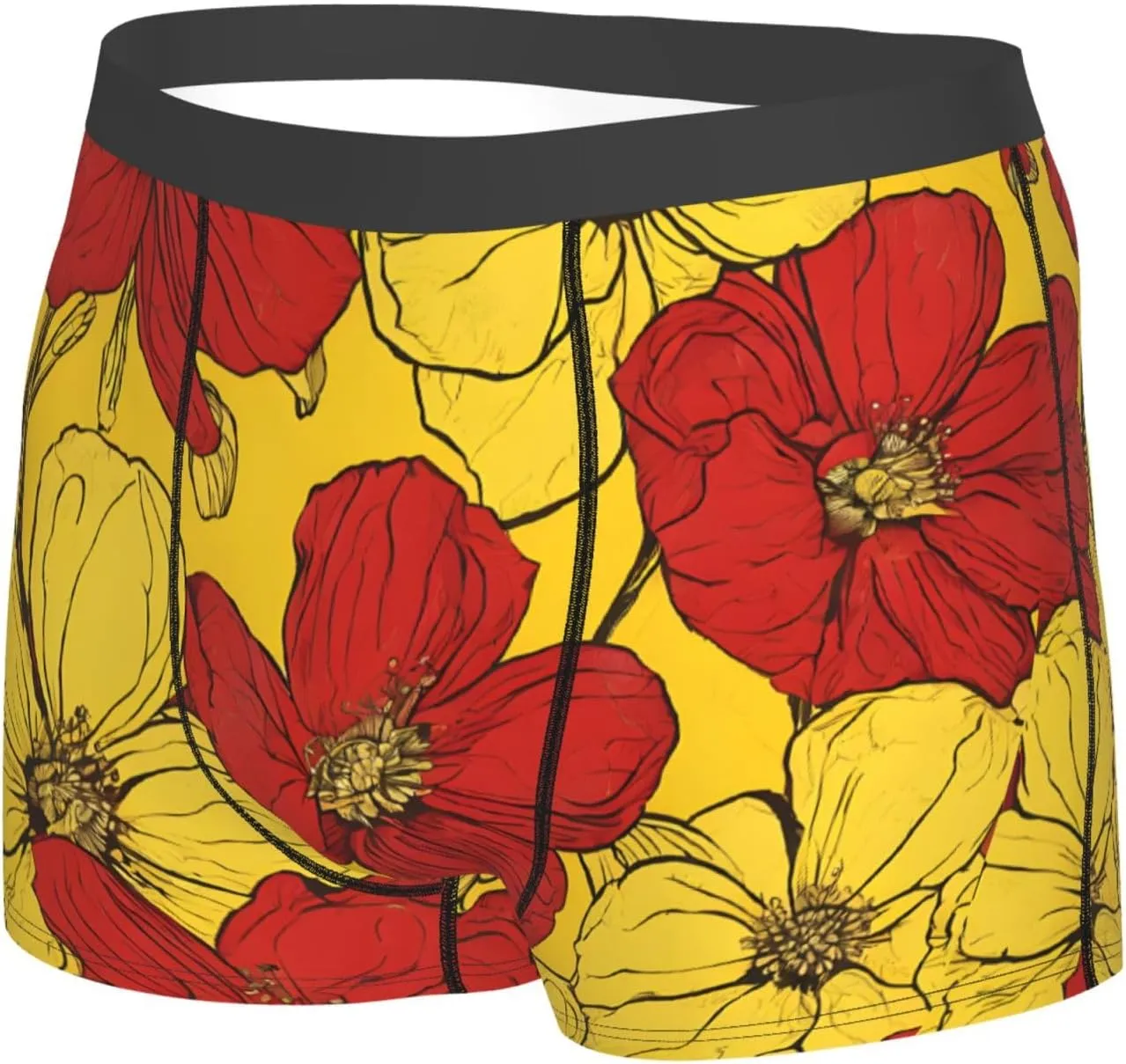 (Pretty Poppy Flowers) - Men'S Boxer Briefs, Breathable & Moisture-Wicking, Comfort Fit For All-Day Wear