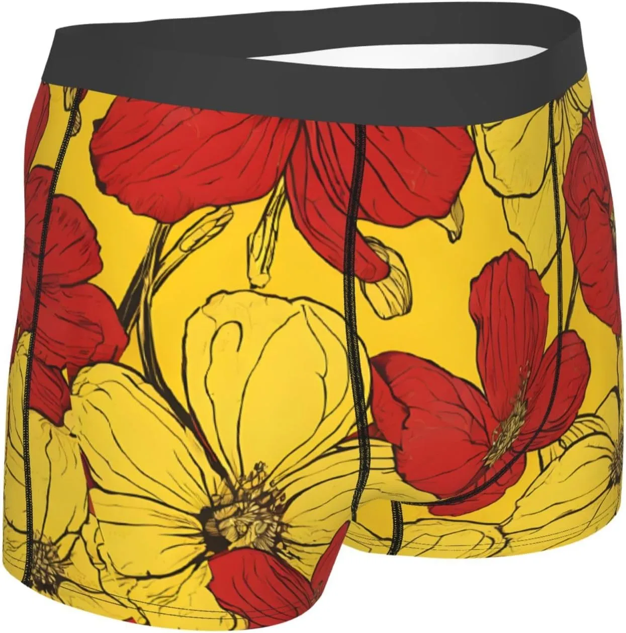 (Pretty Poppy Flowers) - Men'S Boxer Briefs, Breathable & Moisture-Wicking, Comfort Fit For All-Day Wear
