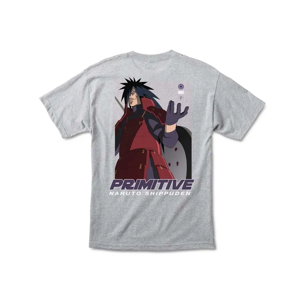 Primitive x Naruto Madara Uchiha Tee - Athletic Heather