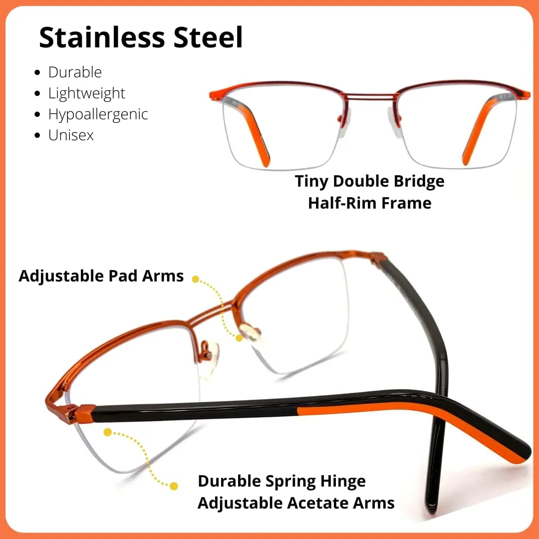 ProEyes Attitude 3, Progressive Blue Light Blocking Readers, 0 Strength on Top Lens, Lightweight, Flexible, Durable