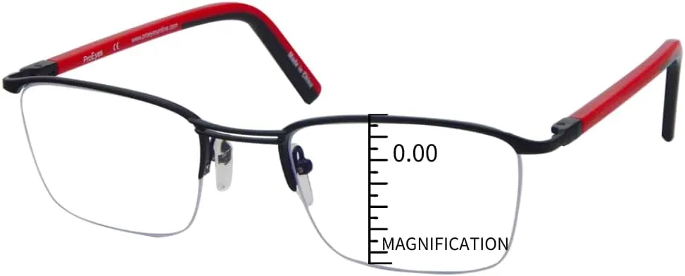 ProEyes Attitude 3, Progressive Blue Light Blocking Readers, 0 Strength on Top Lens, Lightweight, Flexible, Durable