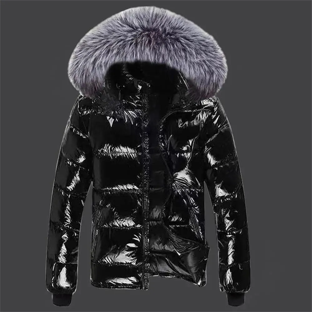 Pulcykp Women's Winter Hooded Jacket Down Parkas Snow Wear Long Sleeve Warm Puffer Coat