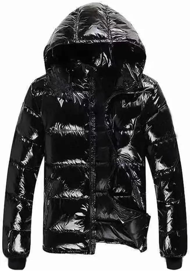 Pulcykp Women's Winter Hooded Jacket Down Parkas Snow Wear Long Sleeve Warm Puffer Coat