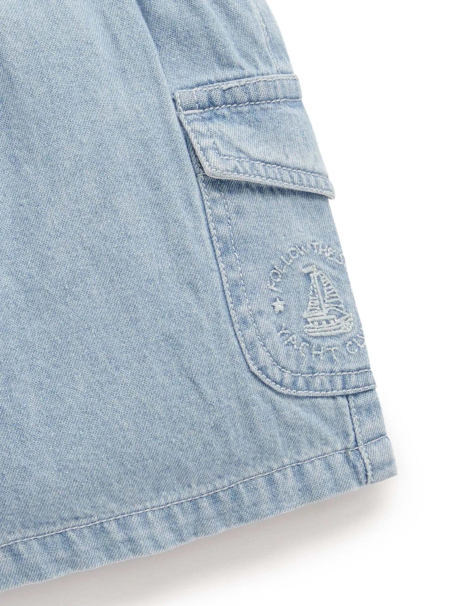 PULL ON DENIM SHORT