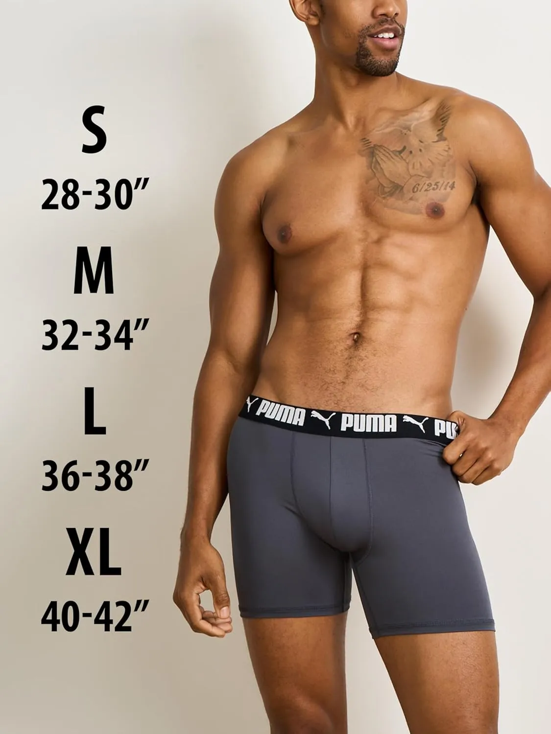 PUMA Men's 3 Pack Performance Boxer Briefs