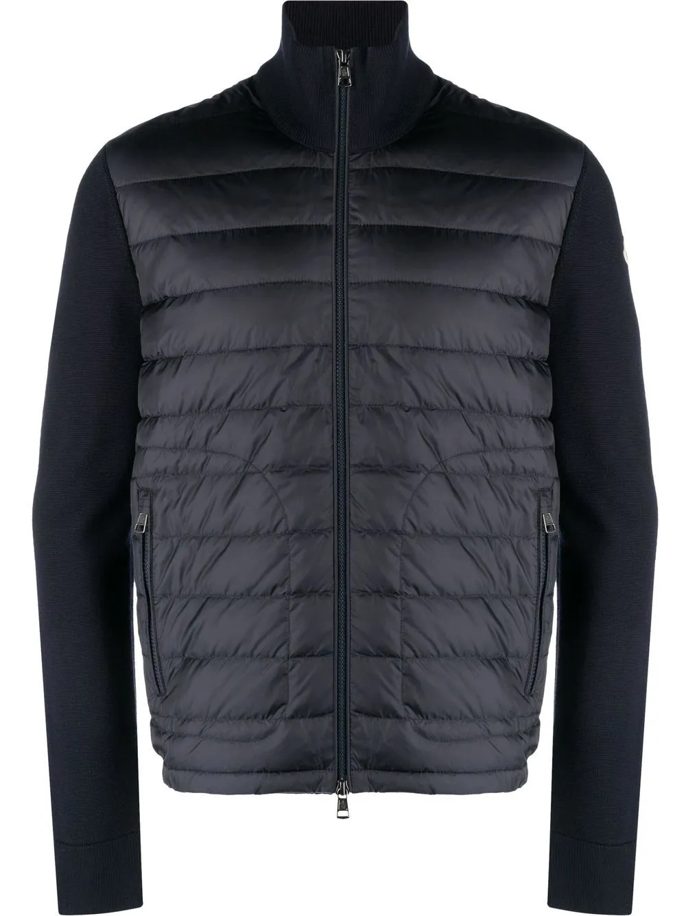 quilted padded zipped cardigan