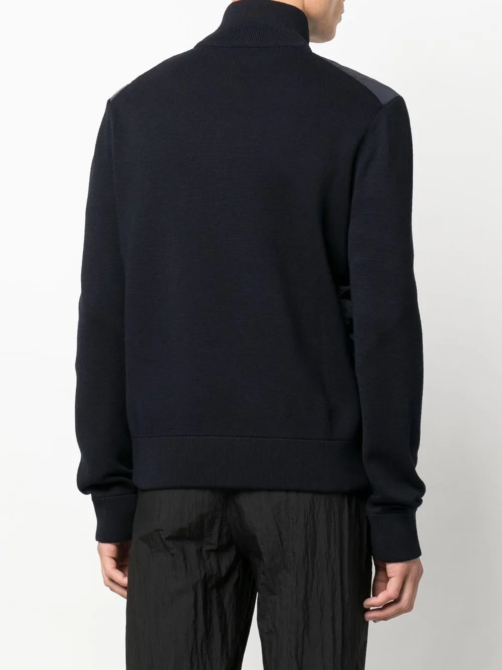 quilted padded zipped cardigan