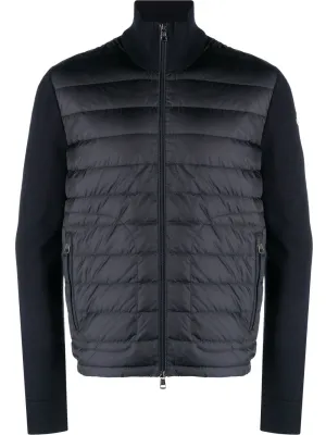 quilted padded zipped cardigan