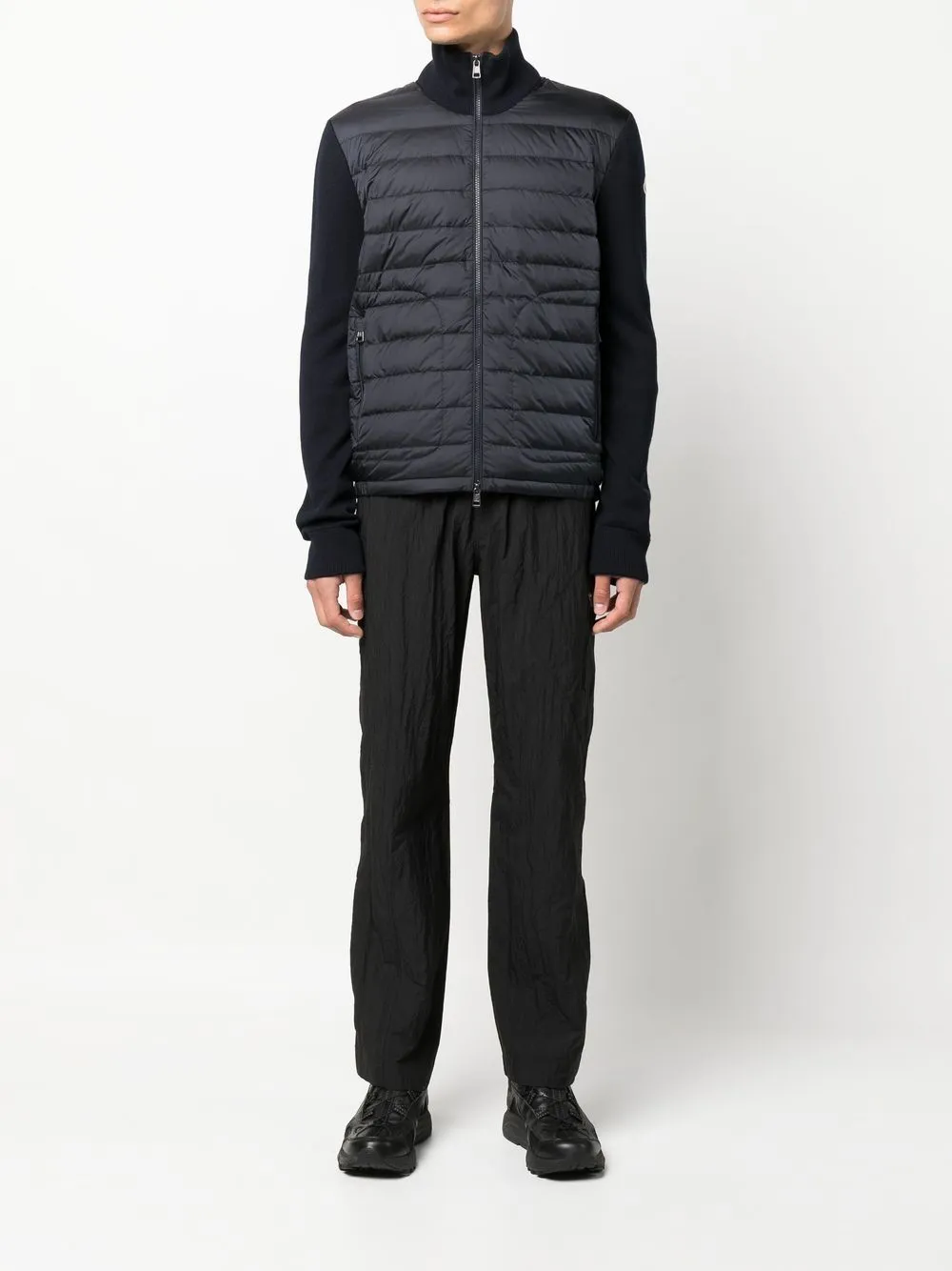 quilted padded zipped cardigan