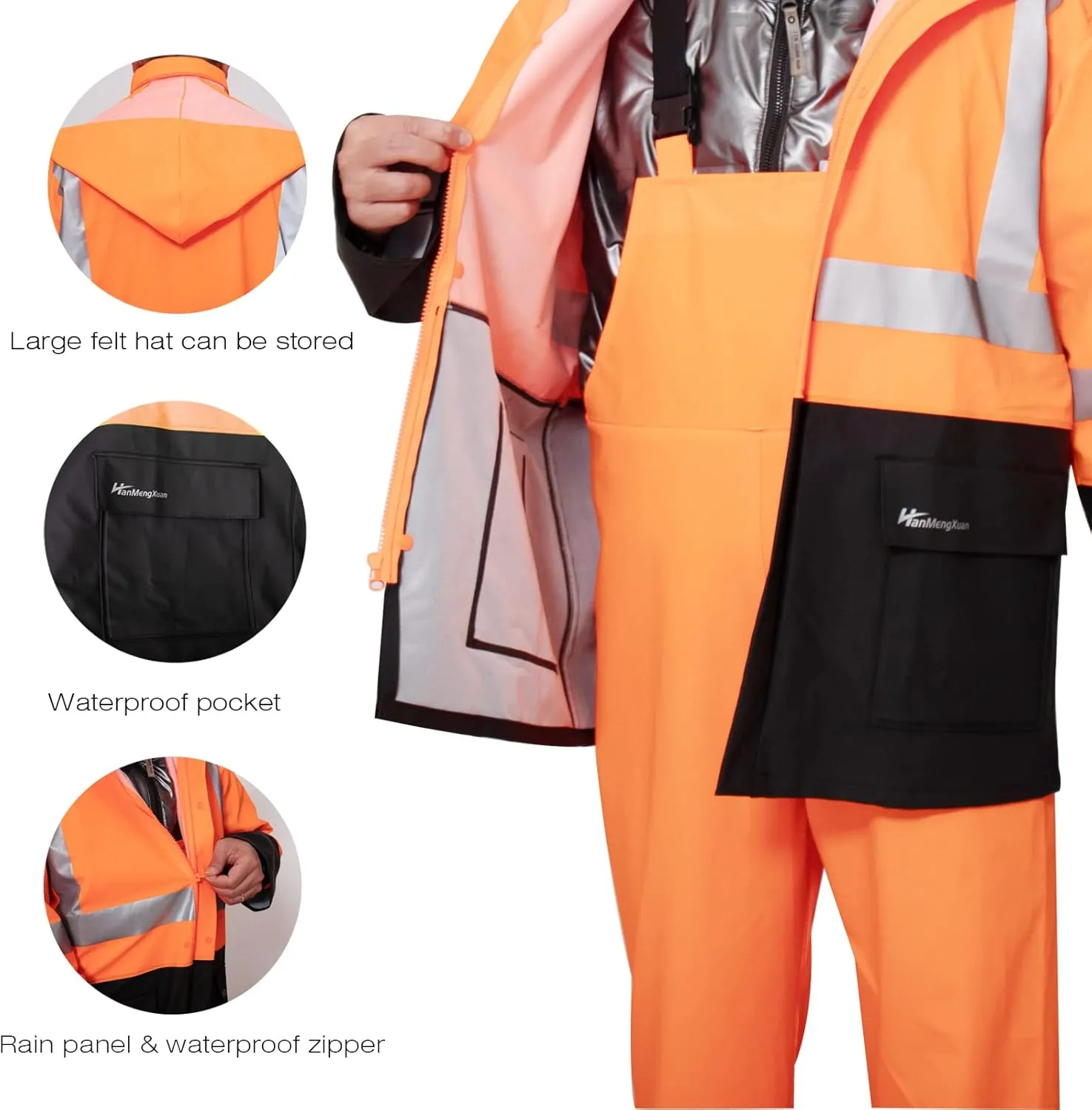 Rain Suit For Men Waterproof Heavy Duty Rain Gear Outdoor All-Sport Work Fishing Jacket & Trouser Raincoats