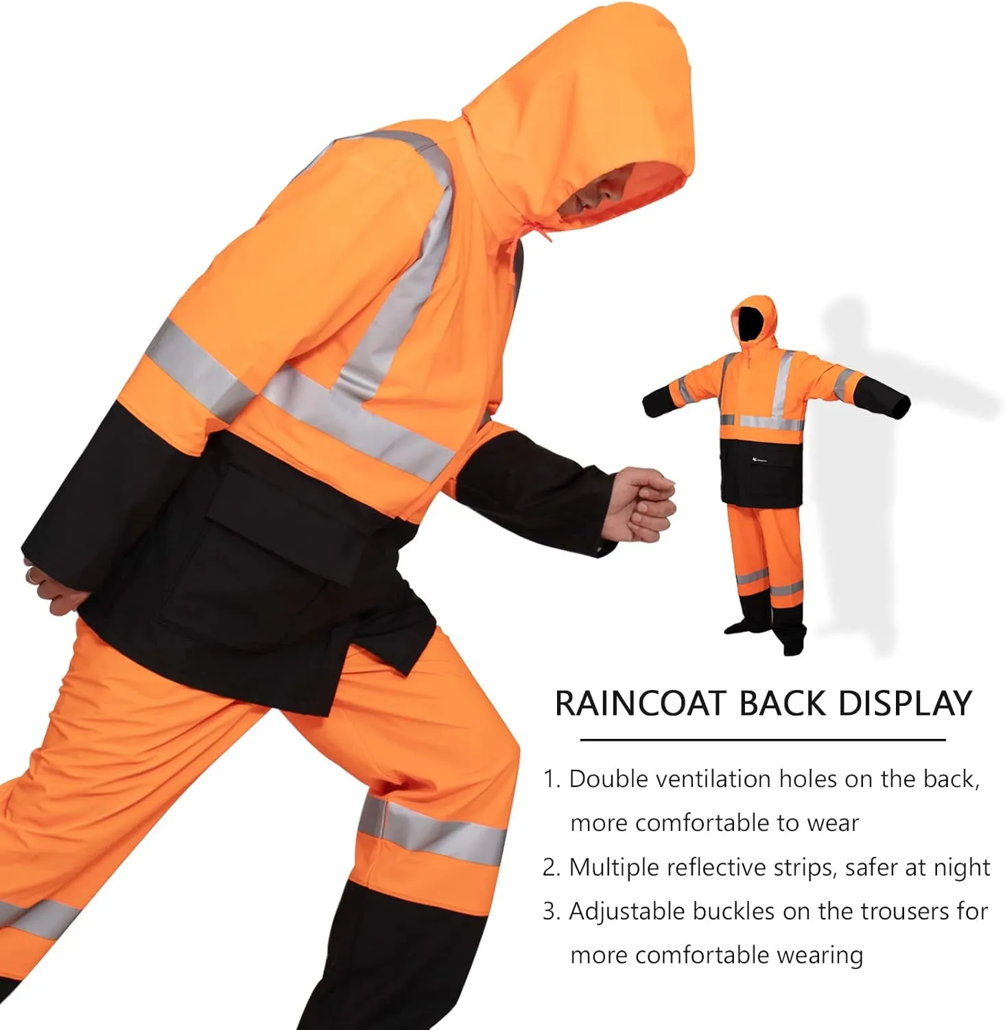 Rain Suit For Men Waterproof Heavy Duty Rain Gear Outdoor All-Sport Work Fishing Jacket & Trouser Raincoats