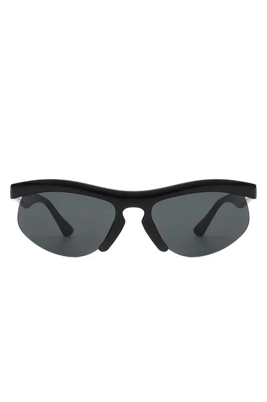 Rectangle Half Frame Sport Square Sunglasses