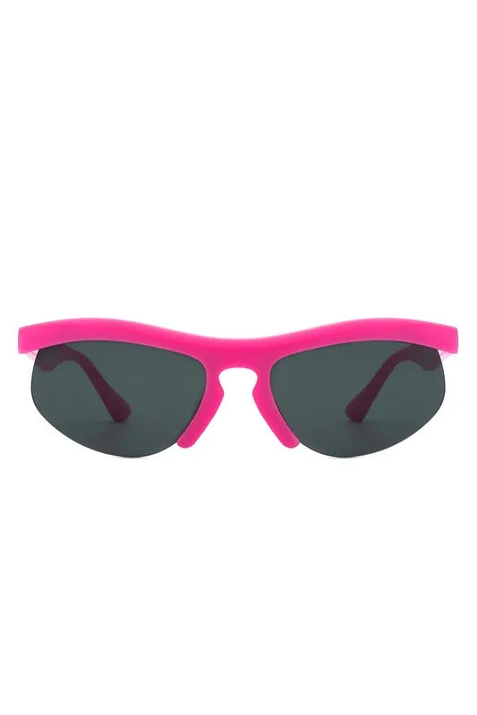 Rectangle Half Frame Sport Square Sunglasses