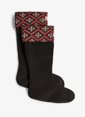 Recycled Fairisle Cuff Tall Boot Socks