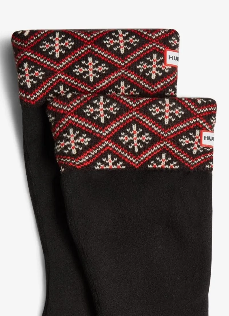 Recycled Fairisle Cuff Tall Boot Socks