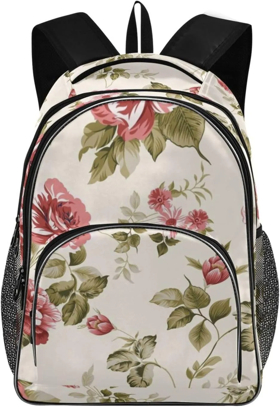 Red Flower Backpacks 22L Three Layer Arc Book Bag Lightweight for Travel Camping Hiking Rucksack Daypack Kids & Adults