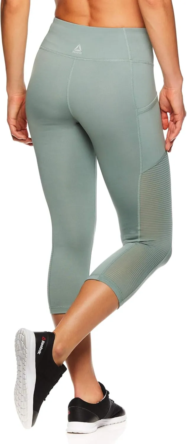 Reebok Womens Focus Capri Compression Athletic Pants