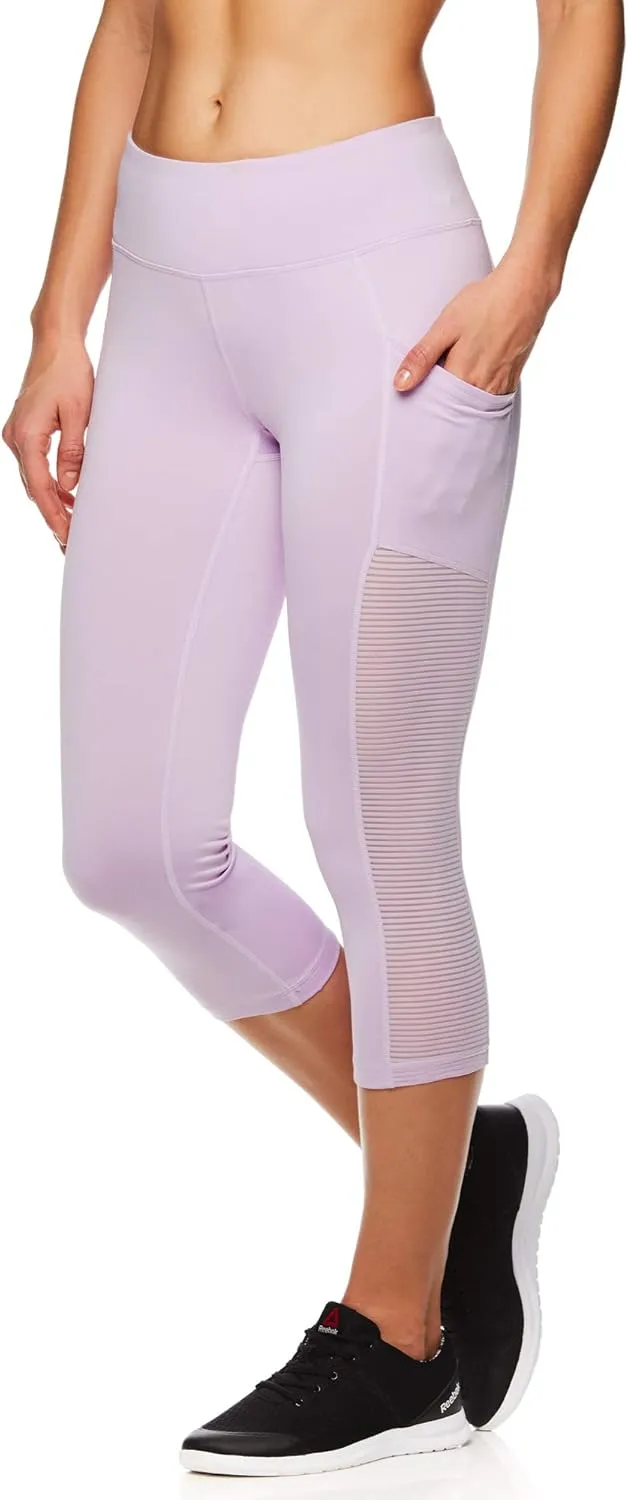 Reebok Womens Focus Capri Compression Athletic Pants