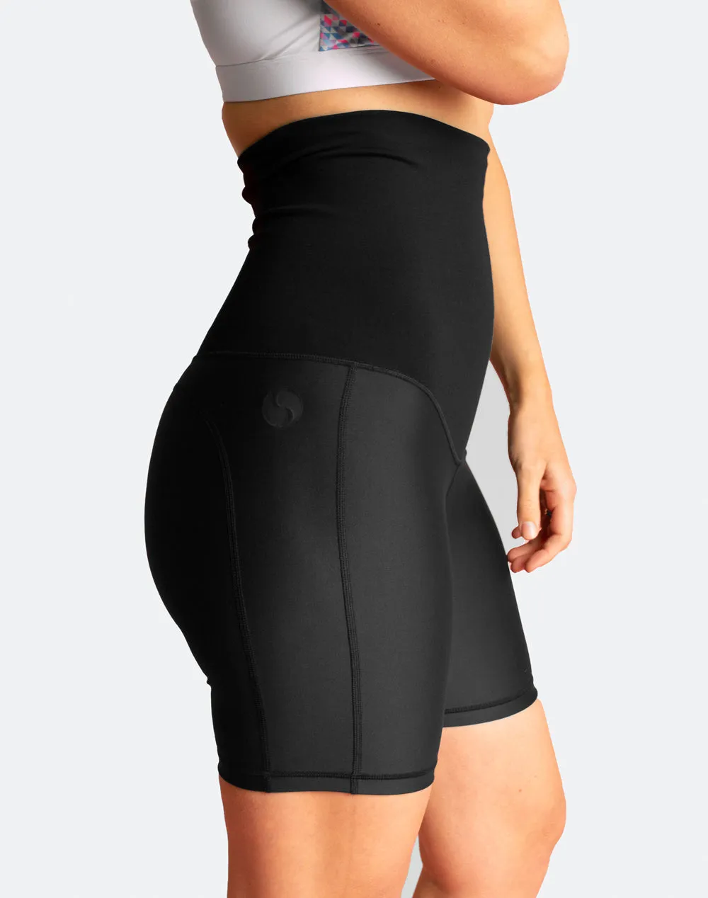 Relove ** High Waisted Maternity Bike Shorts - Classic Black