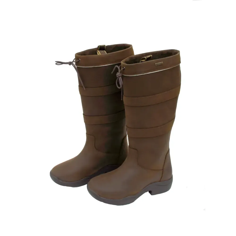 Rhinegold Harlem Leather Waterproof Wide Country Boots