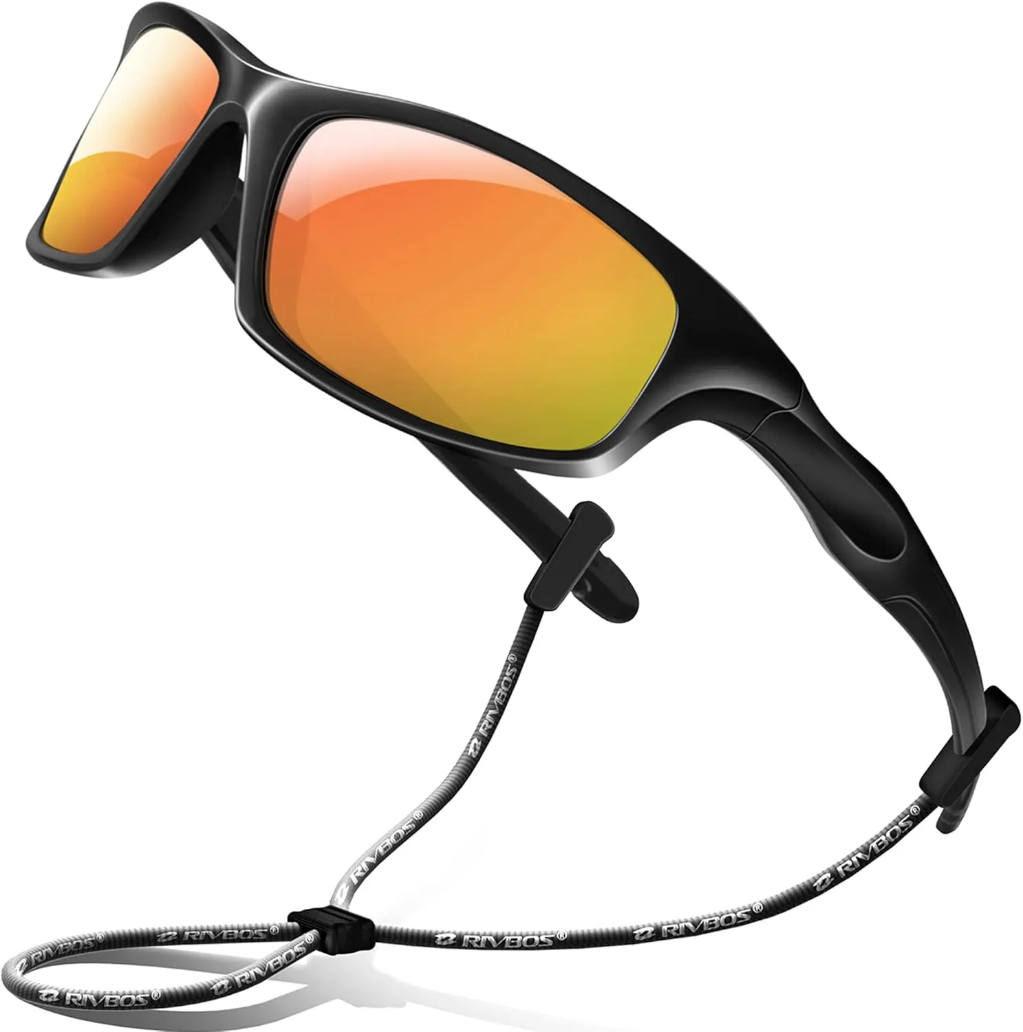 RIVBOS Kids Sunglasses with Strap Polarized UV Protection Flexible Rubber Shades for Boys Girls RBK003
