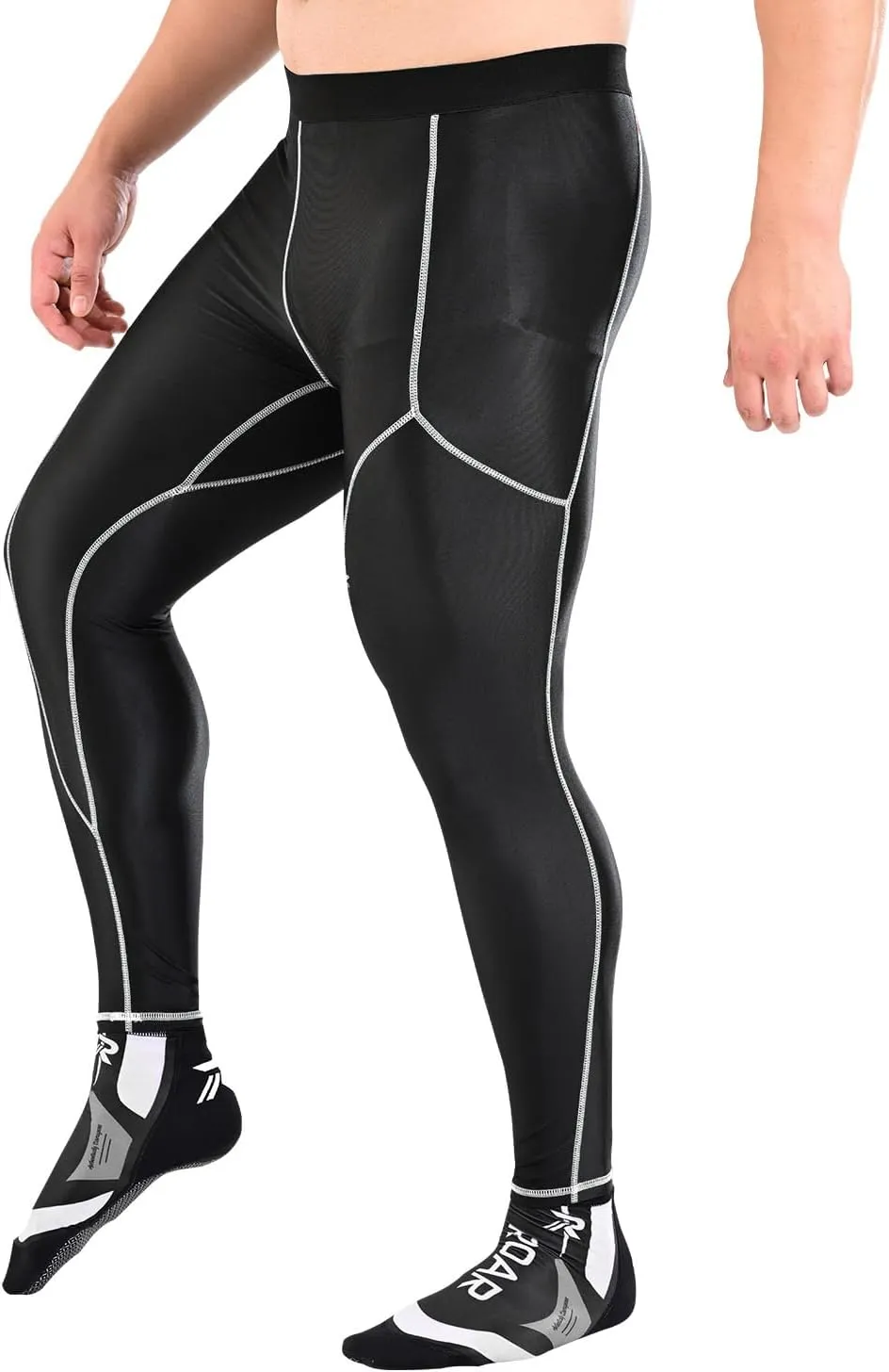 ROAR-INT Compression Pants Men MMA Leggings No-Gi Grappling Spats BJJ Pants Compression Tights Jiu Jitsu Spats
