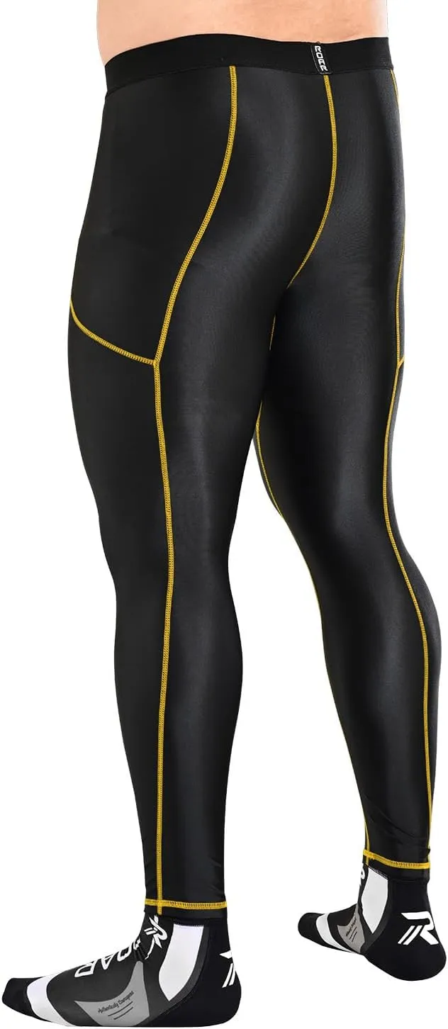 ROAR-INT Compression Pants Men MMA Leggings No-Gi Grappling Spats BJJ Pants Compression Tights Jiu Jitsu Spats