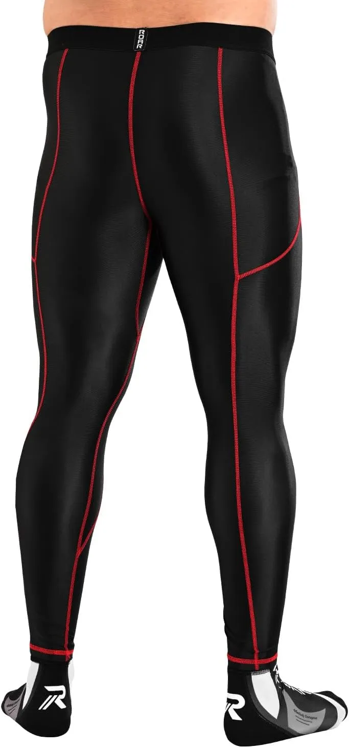 ROAR-INT Compression Pants Men MMA Leggings No-Gi Grappling Spats BJJ Pants Compression Tights Jiu Jitsu Spats