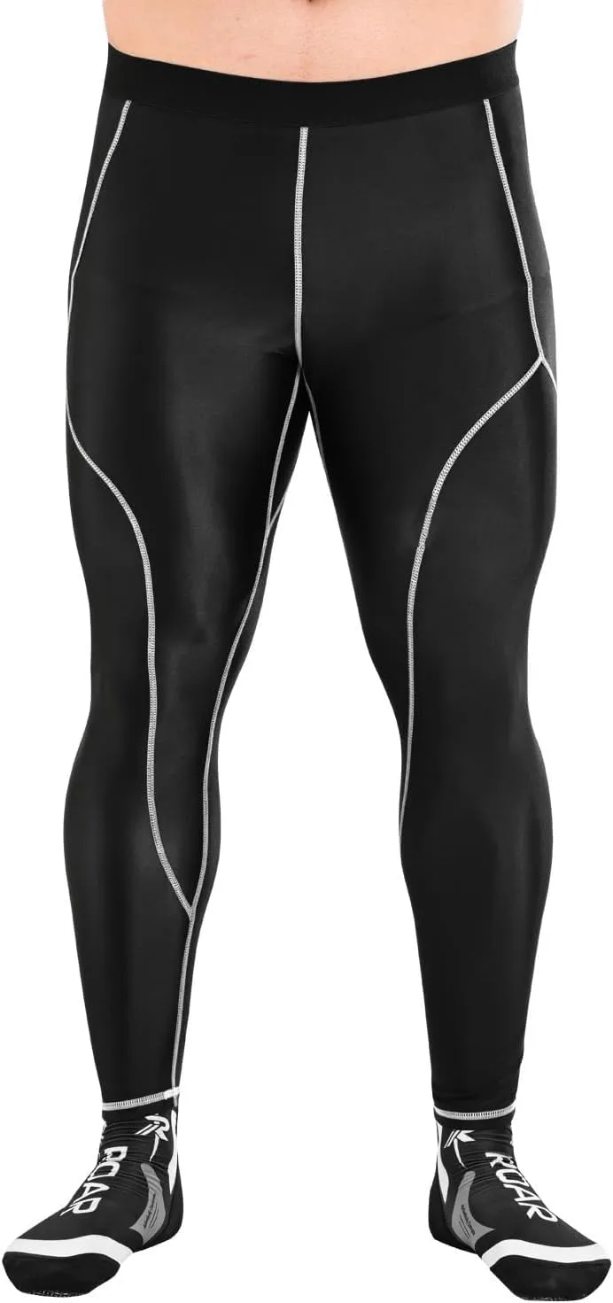 ROAR-INT Compression Pants Men MMA Leggings No-Gi Grappling Spats BJJ Pants Compression Tights Jiu Jitsu Spats
