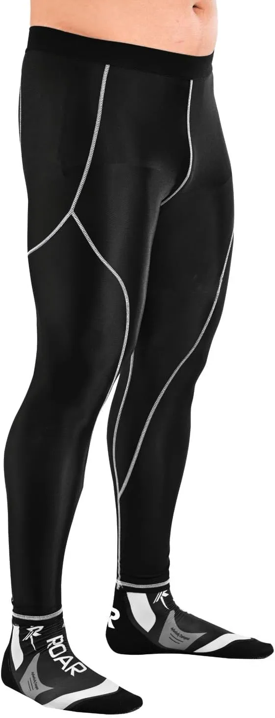 ROAR-INT Compression Pants Men MMA Leggings No-Gi Grappling Spats BJJ Pants Compression Tights Jiu Jitsu Spats