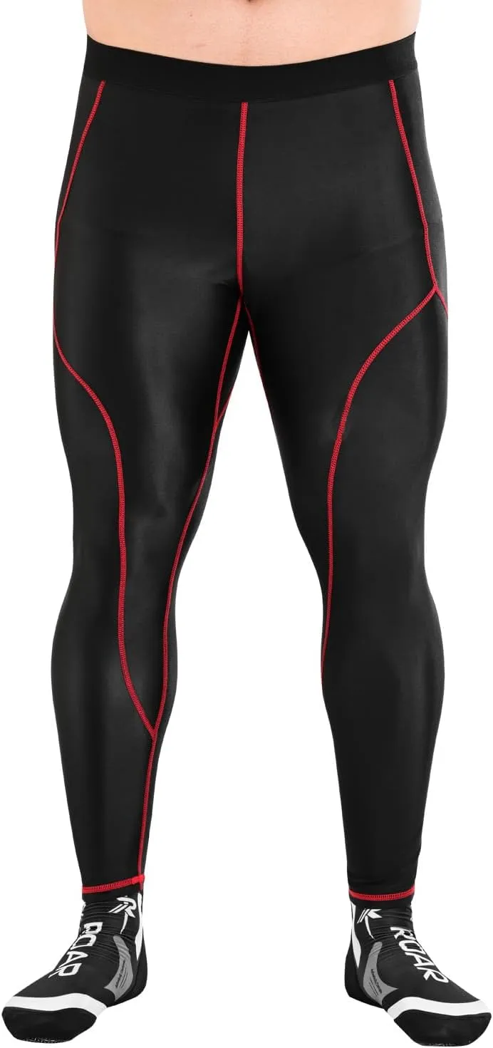 ROAR-INT Compression Pants Men MMA Leggings No-Gi Grappling Spats BJJ Pants Compression Tights Jiu Jitsu Spats